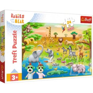 Puzzle Trefl 24 Maxi Babies And The Bear Safari Puzzle Trefl 24 Maxi Babies And The Bear Safari
