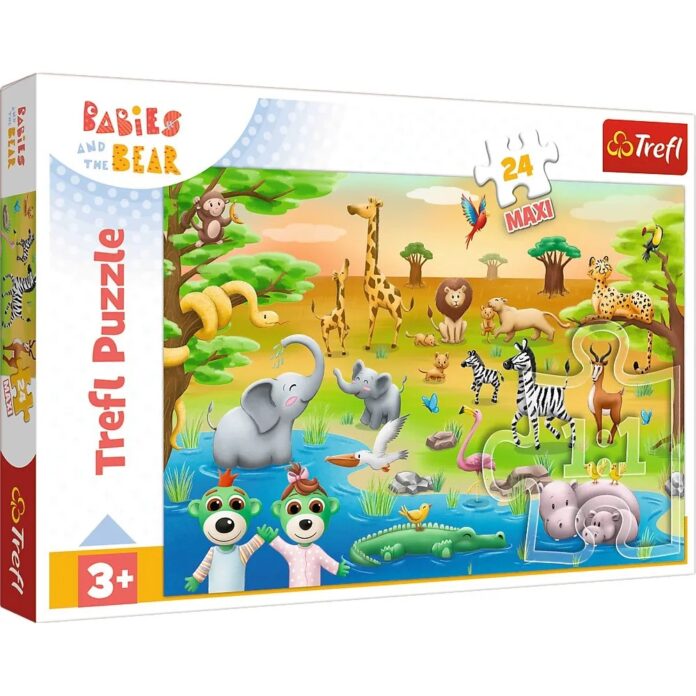 Puzzle Trefl 24 Maxi Babies And The Bear Safari Puzzle Trefl 24 Maxi Babies And The Bear Safari