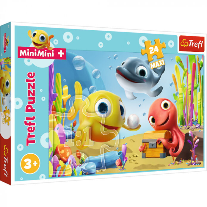 Puzzle Trefl Maxi Pestisorii Fericiti, 24 piese Puzzle Trefl Maxi Pestisorii Fericiti, 24 piese