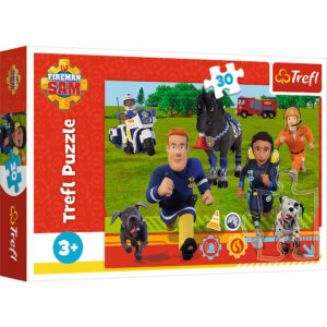 Puzzle Trefl 30 piese - Pompierul Sam gata de salvare Puzzle Trefl 30 piese - Pompierul Sam gata de salvare