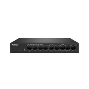Router PoE Gigabit Tenda G0-8G-POE, 9 porturi, 8 porturi PoE, 940 Mbps, buget 95 W, cu management Router PoE Gigabit Tenda G0-8G-POE, 9 porturi, 8 porturi PoE, 940 Mbps, buget 95 W, cu management