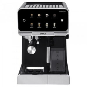 Espressor Manual Samus INFINITY 20, 1350 W, 20 Bari, Rezervor apa 1800 ml, Rezervor lapte 500 ml, 7 Optiuni de cafea, Duza spumare lapte si tavita de colectare detasabile (Negru/Inox) Espressor Manual Samus INFINITY 20, 1350 W, 20 Bari, Rezervor apa 1800 ml, Rezervor lapte 500 ml, 7 Optiuni de cafea, Duza spumare lapte si tavita de colectare detasabile (Negru/Inox)