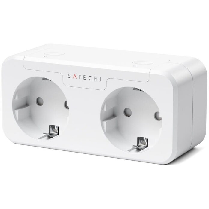 Priza inteligenta dubla Satechi, Compatibila cu Apple HomeKit, Monitorizare consum energie, Control din aplicatie (Alb) Priza inteligenta dubla Satechi, Compatibila cu Apple HomeKit, Monitorizare consum energie, Control din aplicatie (Alb)