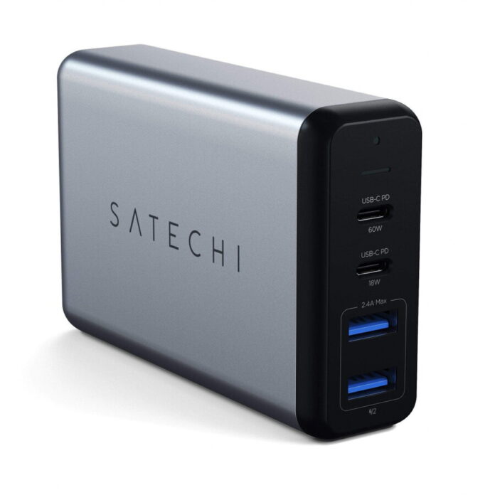 Incarcator laptop Satechi Dual TYPE-C PD Travel Charge, 75W, Space Gray Incarcator laptop Satechi Dual TYPE-C PD Travel Charge, 75W, Space Gray