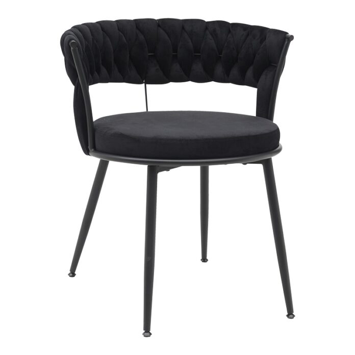 Scaun catifea Alkia Pako World Negru 60x57x68 cm Scaun catifea Alkia Pako World Negru 60x57x68 cm