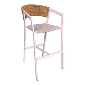 Scaun de bar de grădină Phoenix Alb 53x58x103 cm Scaun de bar de grădină Phoenix Alb 53x58x103 cm