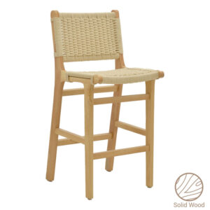 Scaun de bar Julien lemn de arbore de cauciuc culoare lemn natural - funie culoare lemn naturala 45x46x95cm Scaun de bar Julien lemn de arbore de cauciuc culoare lemn natural - funie culoare lemn naturala 45x46x95cm