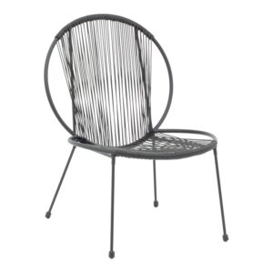 Scaun de gradina Dapper metal negru si piele ecologica PU neagra 64.5x74.5x76 cm Scaun de gradina Dapper metal negru si piele ecologica PU neagra 64.5x74.5x76 cm