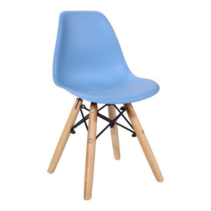 Scaun Julita pentru copii albastru din plastic PP si lemn de fag natural 31x35x57.5 cm Scaun Julita pentru copii albastru din plastic PP si lemn de fag natural 31x35x57.5 cm