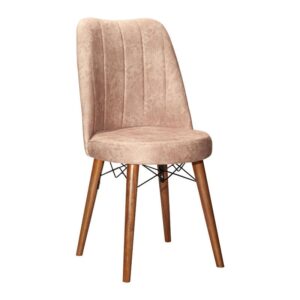 Scaun Nevis material textil antica bej - picior de culoarea nuc Scaun Nevis material textil antica bej - picior de culoarea nuc