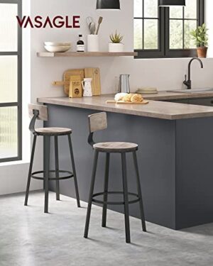 Set 2 scaune de bar, Vasagle, Negru-Ivoar, 99x54x54 cm Set 2 scaune de bar, Vasagle, Negru-Ivoar, 99x54x54 cm