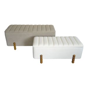 Set 2 tabureti cu spatiu depozitare Daph Pako World Bej 110x46x45 cm Set 2 tabureti cu spatiu depozitare Daph Pako World Bej 110x46x45 cm