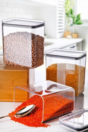 Set cutii de depozitare, 3 bucati DIKCON03 Transparent 16.5x10.5x19 cm Set cutii de depozitare, 3 bucati DIKCON03 Transparent 16.5x10.5x19 cm