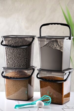 Set cutii de depozitare (4 bucati) MCH09021 Gri 24x25x17.5 cm Set cutii de depozitare (4 bucati) MCH09021 Gri 24x25x17.5 cm