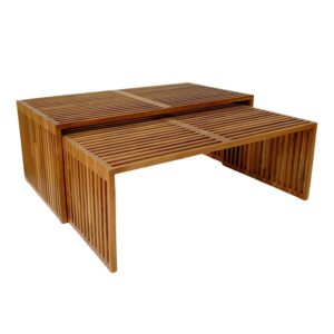 Set de 2 mese de gradina Tinnie Boho Pako World Natural 116x60x46 cm Set de 2 mese de gradina Tinnie Boho Pako World Natural 116x60x46 cm