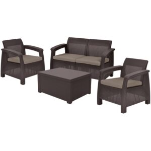 Set mobilier de gradina Corfu II BOX Maro / Gri-Taupe Set mobilier de gradina Corfu II BOX Maro / Gri-Taupe