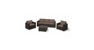 Set mobilier de gradina cu canapea California 3, Keter, maro Set mobilier de gradina cu canapea California 3, Keter, maro