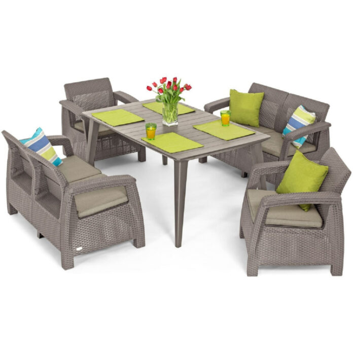 Set mobilier gradina, Corfu Fiesta, ratan sintetic, cappucino Set mobilier gradina, Corfu Fiesta, ratan sintetic, cappucino