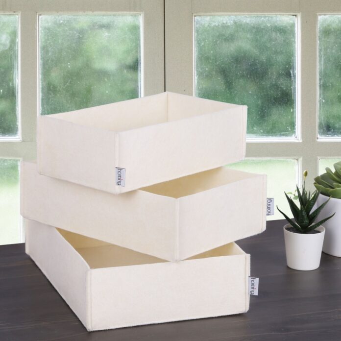 Set organizator de birou din fetru (3 bucati) HMY-6271 Crem 32x21x7.5 cm Set organizator de birou din fetru (3 bucati) HMY-6271 Crem 32x21x7.5 cm