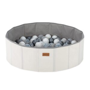 Set piscina de bile pliabila si bile 90 Katlanir Ecru 80x80x26 cm Set piscina de bile pliabila si bile 90 Katlanir Ecru 80x80x26 cm