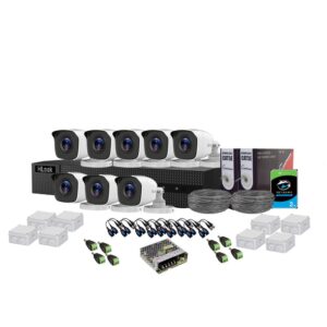 Sistem supraveghere exterior complet Hikvision HiLook KIT-HL-C-8C-C-0003, 5 MP, 2.8 mm, IR 20 m, HDD 2TB Sistem supraveghere exterior complet Hikvision HiLook KIT-HL-C-8C-C-0003, 5 MP, 2.8 mm, IR 20 m, HDD 2TB