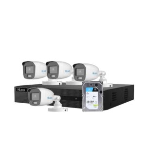 Sistem supraveghere exterior Hikvision HiLooK ColorVu KIT-HL-M-4C-C-0005, 5 MP, 2.8 mm, lumina alba 20 m, microfon, HDD 1TB Sistem supraveghere exterior Hikvision HiLooK ColorVu KIT-HL-M-4C-C-0005, 5 MP, 2.8 mm, lumina alba 20 m, microfon, HDD 1TB