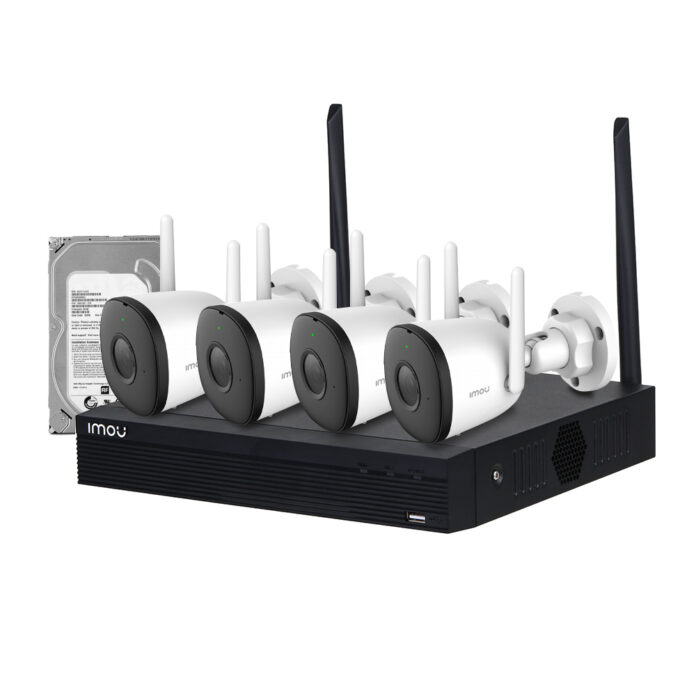 Sistem supraveghere IP WiFi exterior Imou KIT/NVR1104HS-W-S2/4-F22, 4 camere, 2 MP, IR 30 m, microfon, + HDD 1 TB Sistem supraveghere IP WiFi exterior Imou KIT/NVR1104HS-W-S2/4-F22, 4 camere, 2 MP, IR 30 m, microfon, + HDD 1 TB