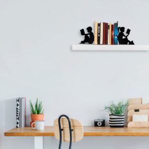 Suport de carti metalic decorativ Kitap tutucu Negru 40.5x14x22 cm Suport de carti metalic decorativ Kitap tutucu Negru 40.5x14x22 cm