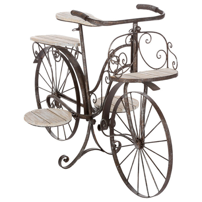 Suport pentru plante bicicleta decorativa Bicycle maro fier forjat 97x46x64cm Suport pentru plante bicicleta decorativa Bicycle maro fier forjat 97x46x64cm