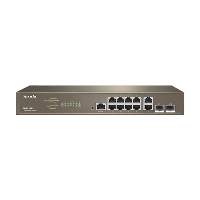 Switch cu 10 porturi Tenda TEG5312F, 24 Gbps, 17.9 Mpps, 16000 MAC, cu management Switch cu 10 porturi Tenda TEG5312F, 24 Gbps, 17.9 Mpps, 16000 MAC, cu management