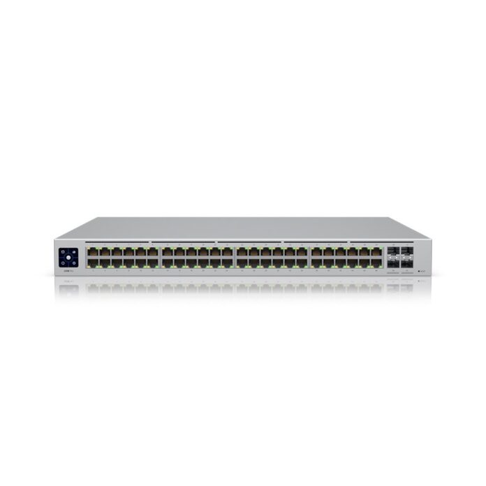 Switch Gigabit cu 48 porturi Ubiquiti UniFi Pro USW-PRO-48-EU, 176 Gbps, 4 porturi SFP+, 1U, rackabil, cu management L3 Switch Gigabit cu 48 porturi Ubiquiti UniFi Pro USW-PRO-48-EU, 176 Gbps, 4 porturi SFP+, 1U, rackabil, cu management L3