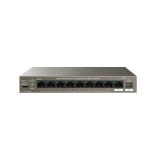 Switch Gigabit PoE cu 8 porturi IP-COM G1110PF-8-102W, 1 RJ45 + 1 SFP, buget 92 W, 20 Gbps, plug and play, fara management Switch Gigabit PoE cu 8 porturi IP-COM G1110PF-8-102W, 1 RJ45 + 1 SFP, buget 92 W, 20 Gbps, plug and play, fara management