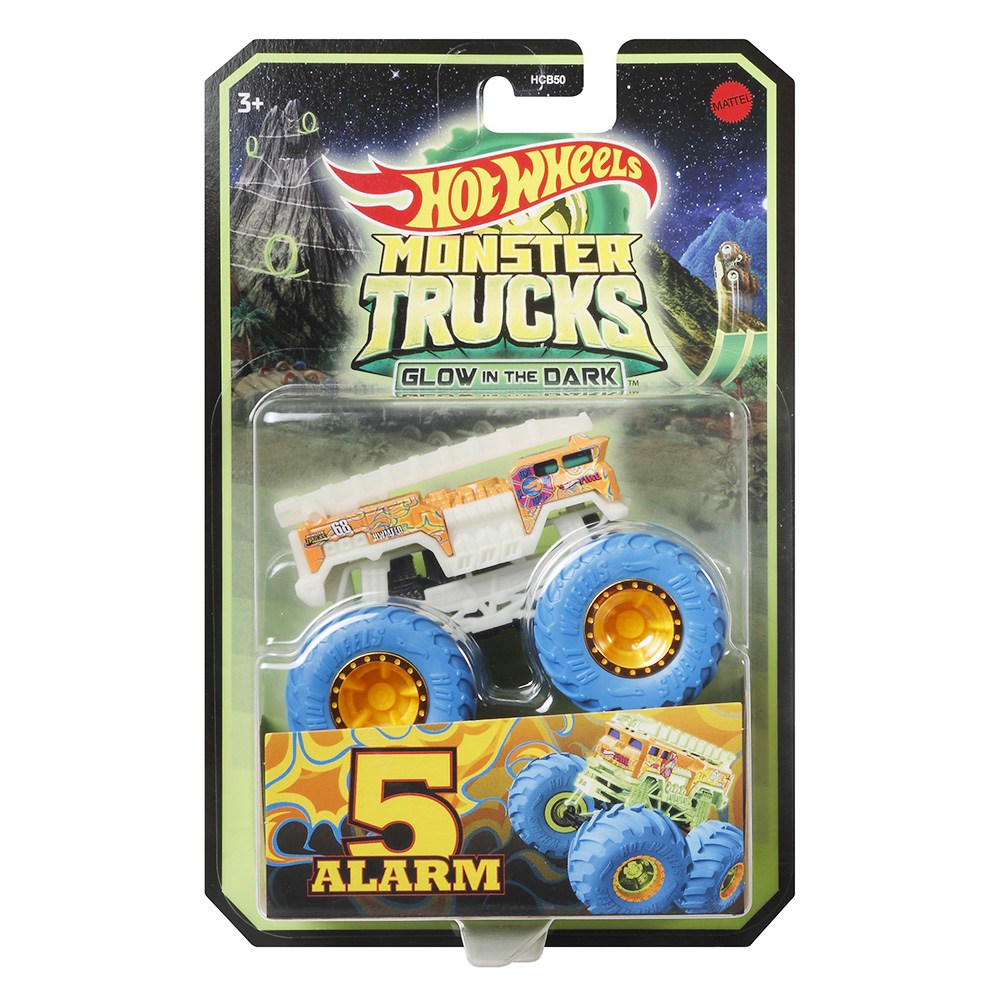 Masinuta metalica Hot Wheels Monster Truck Big Rigs, 5 Alarm, cu 6 roti, 1:64 Masinuta metalica Hot Wheels Monster Truck Big Rigs, 5 Alarm, cu 6 roti, 1:64