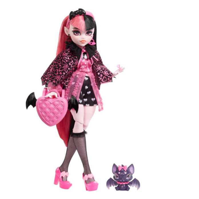 Papusa Monster High Draculaura cu animalut si accesorii, HHK51 Papusa Monster High Draculaura cu animalut si accesorii, HHK51