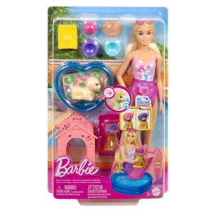 Set de joaca cu papusa, Barbie, Puppy Pool Party, JBF35 Set de joaca cu papusa, Barbie, Puppy Pool Party, JBF35