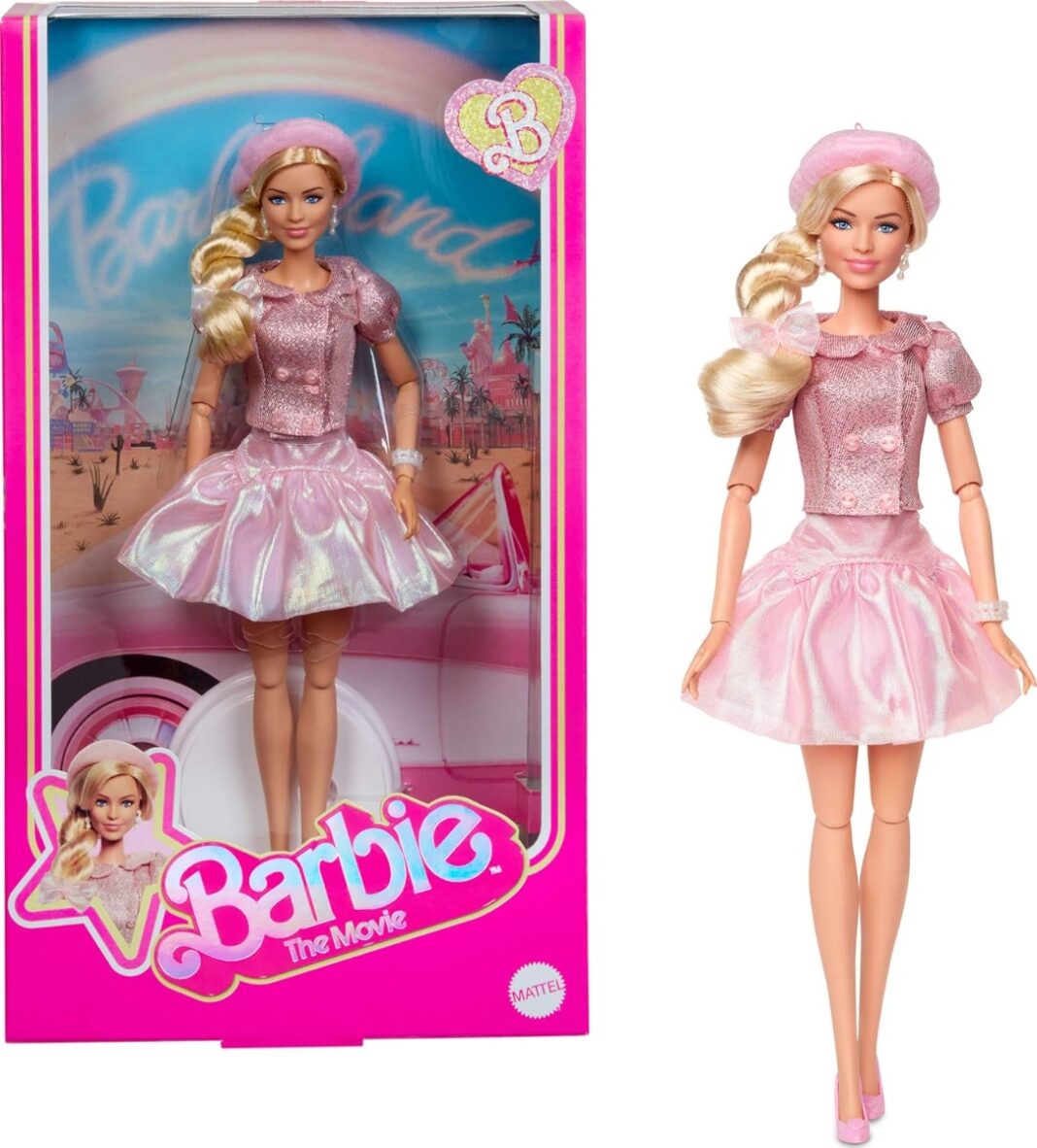 Papusa Barbie, The Movie Pink Beret, Margot Robbie, JBJ53 Papusa Barbie, The Movie Pink Beret, Margot Robbie, JBJ53