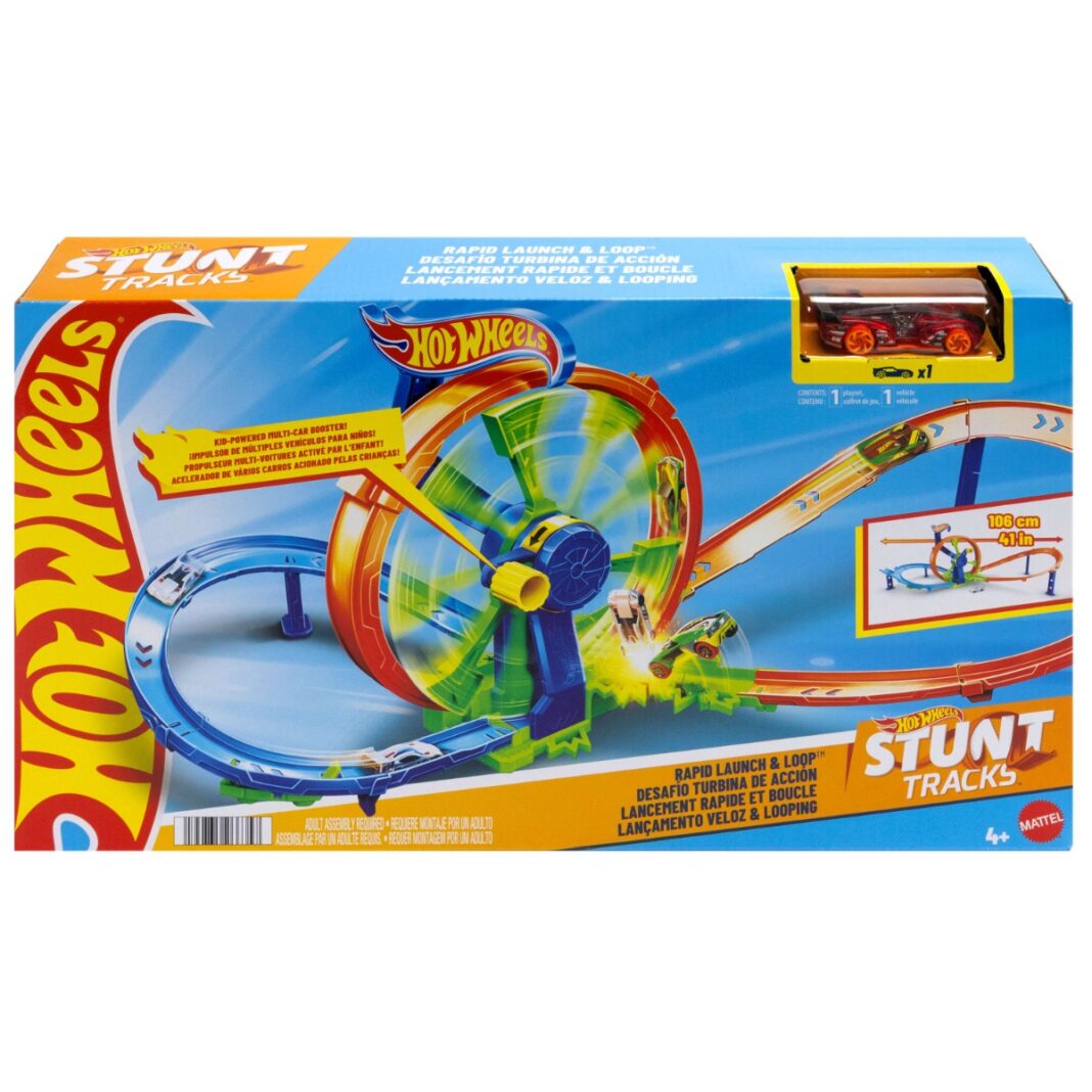 Set de joaca Hot Wheels, Rapid Launch and Loop, Stunt Tracks, JBX65 Set de joaca Hot Wheels, Rapid Launch and Loop, Stunt Tracks, JBX65
