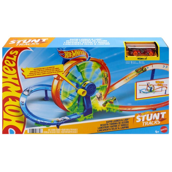 Set de joaca Hot Wheels, Rapid Launch and Loop, Stunt Tracks, JBX65 Set de joaca Hot Wheels, Rapid Launch and Loop, Stunt Tracks, JBX65