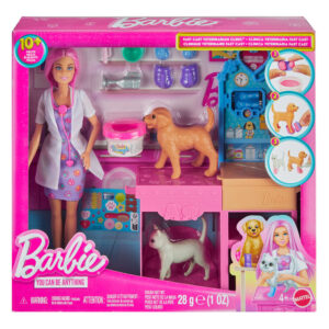 Set de joaca cu papusa, Barbie, Clinica Veterinara, JFX93 Set de joaca cu papusa, Barbie, Clinica Veterinara, JFX93