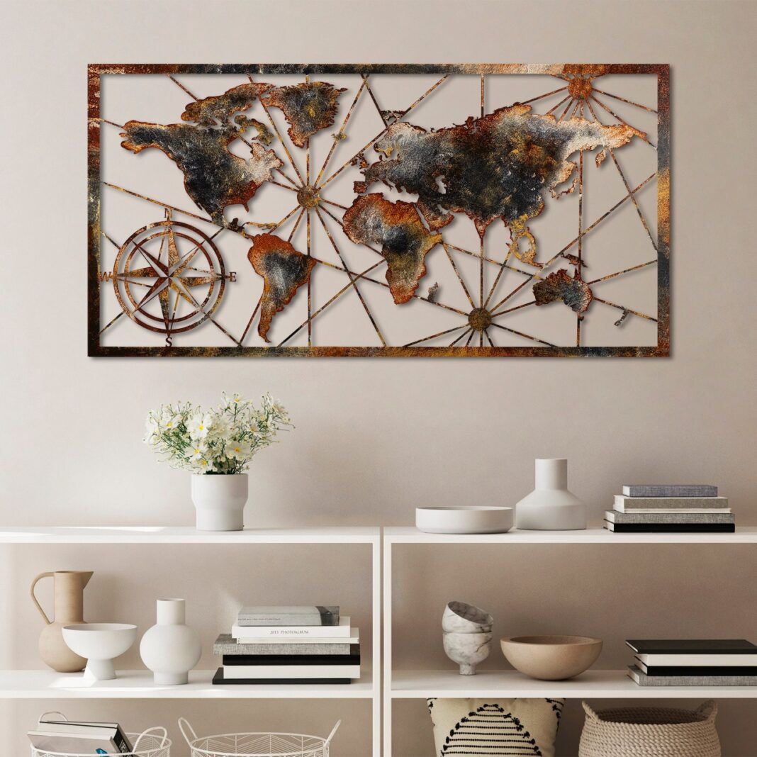 Tablou metalic World Multicolor 120x60x1.5 cm Tablou metalic World Multicolor 120x60x1.5 cm