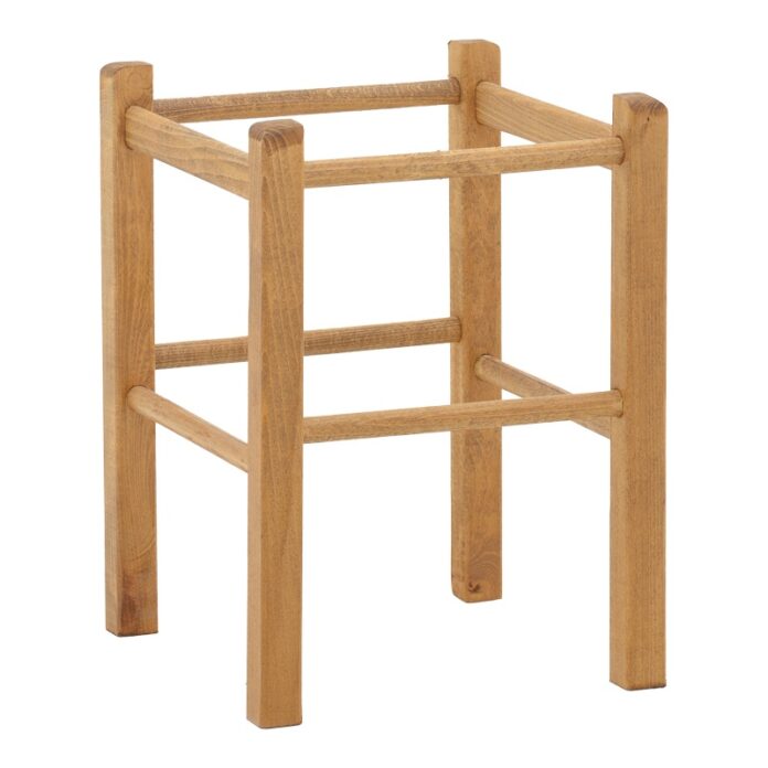 Taburet Oligor din lemn de fag solid finisaj nuc 34x34x47 cm Taburet Oligor din lemn de fag solid finisaj nuc 34x34x47 cm