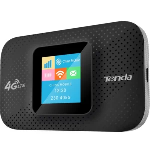 Router Wireless Tenda 4G185, 4G/3G, Portabil, 150 Mbps, Display OLED, Baterie 2100mAh (Negru) Router Wireless Tenda 4G185, 4G/3G, Portabil, 150 Mbps, Display OLED, Baterie 2100mAh (Negru)