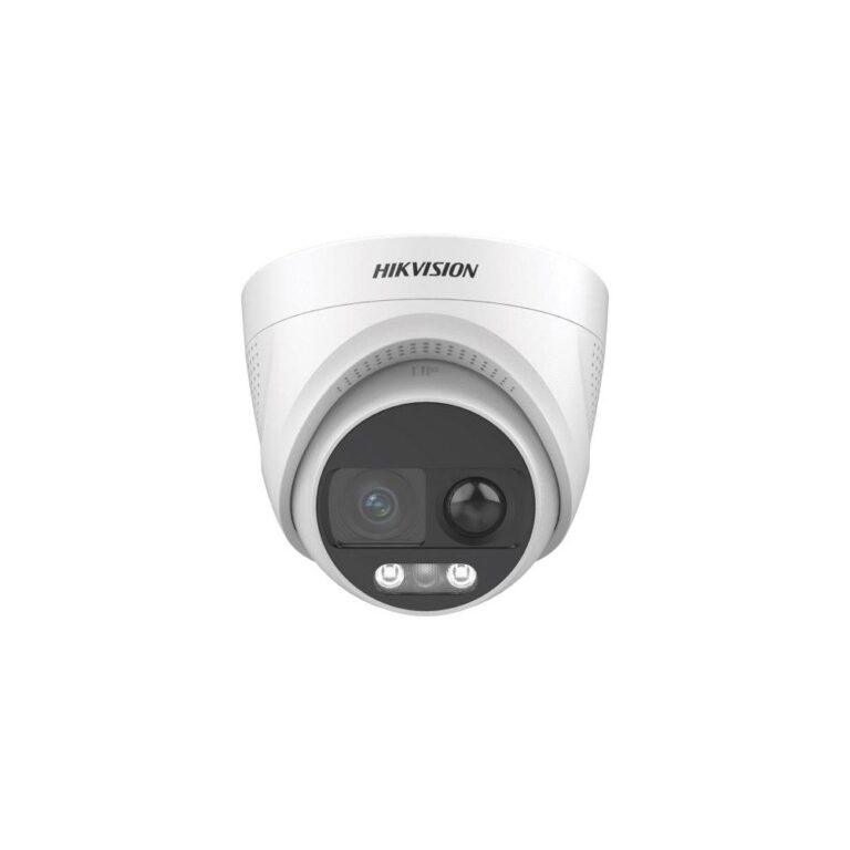 Camera supraveghere Dome ColorVu HikVsion DS-2CE72KF3T-PIRXO-2.8MM, 3K, 2.8 mm, lumina calda 20 m, PIR, sirena, stroboscop, difuzor incorporat