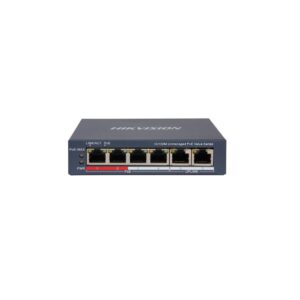 Switch smart cu 4 porturi PoE Hikvision DS-3E0106P-E/M(B), 10/100Mbps, 2x uplink, 2000 MAC, fara management Switch smart cu 4 porturi PoE Hikvision DS-3E0106P-E/M(B), 10/100Mbps, 2x uplink, 2000 MAC, fara management