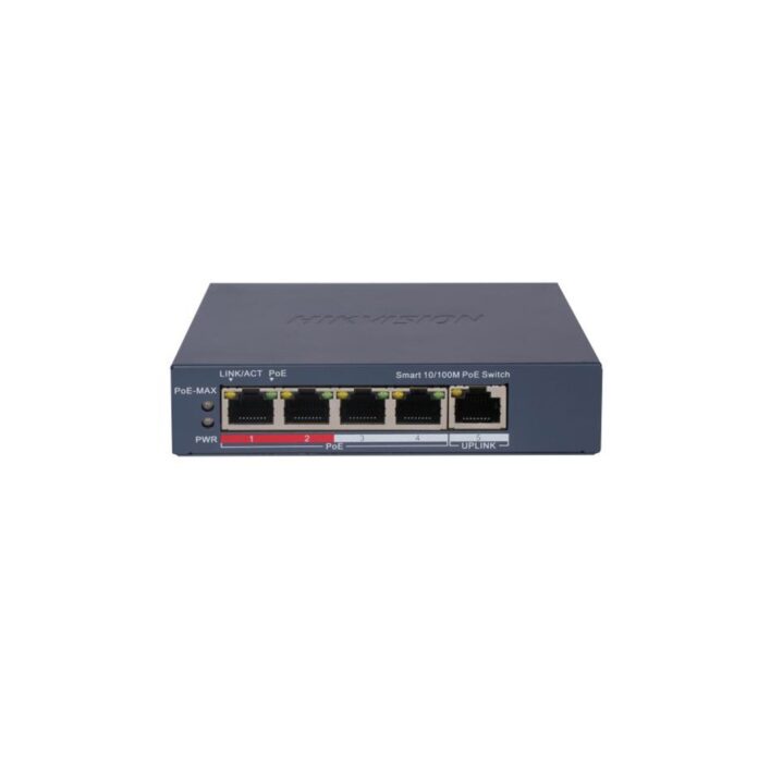Switch smart cu 4 porturi PoE Hikvision DS-3E1105P-EI(V2), 10/100Mbps, 1 uplink, MAC 2000, cu management Switch smart cu 4 porturi PoE Hikvision DS-3E1105P-EI(V2), 10/100Mbps, 1 uplink, MAC 2000, cu management