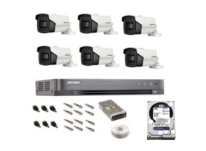 Sistem complet de supraveghere profesional Hikvision 6 camere IR60m, DVR 8 canale Turbo HD, inregistrare 4K, HDD 2 Tb, 100 m cablu CCTV, vizualizare pe telefon Sistem complet de supraveghere profesional Hikvision 6 camere IR60m, DVR 8 canale Turbo HD, inregistrare 4K, HDD 2 Tb, 100 m cablu CCTV, vizualizare pe telefon