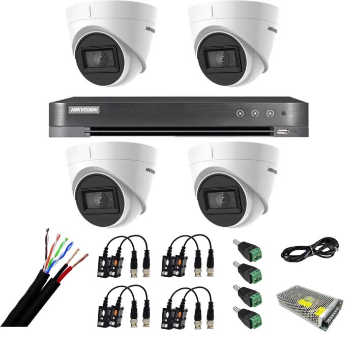 Sistem de supraveghere Hikvision 4 camere interior 4 in 1, 8MP, lentila 2.8, IR 60m, DVR 4 canale 4K 8MP, accesorii Sistem de supraveghere Hikvision 4 camere interior 4 in 1, 8MP, lentila 2.8, IR 60m, DVR 4 canale 4K 8MP, accesorii