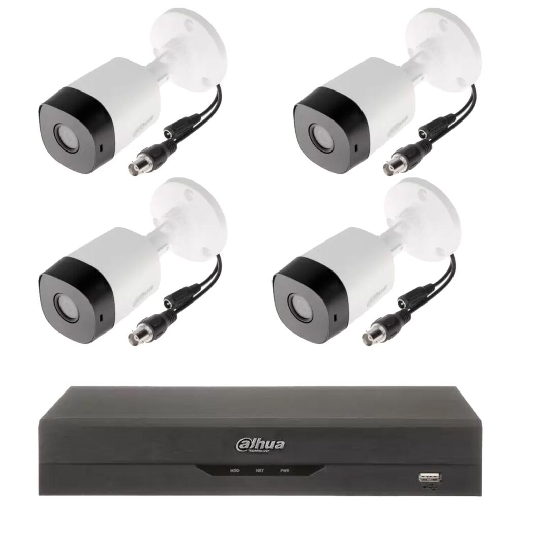 Kit supraveghere basic Dahua 4 camere exterior 2MP lentila 3.6mm, IR 20m, DVR Pentabrid 4 canale 5MP Kit supraveghere basic Dahua 4 camere exterior 2MP lentila 3.6mm, IR 20m, DVR Pentabrid 4 canale 5MP