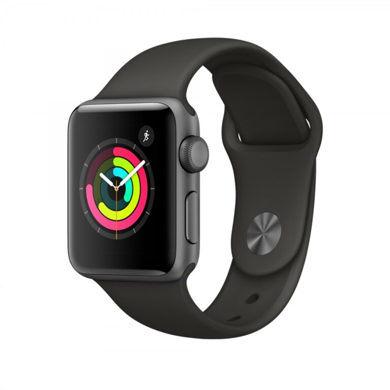 Apple Watch 3 38mm Space Grey Case, Black Sport Band