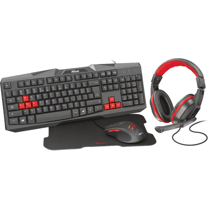 Kit Gaming Tastatura + Casti + Mouse + Pad Trust Ziva 4-in-1 Kit Gaming Tastatura + Casti + Mouse + Pad Trust Ziva 4-in-1